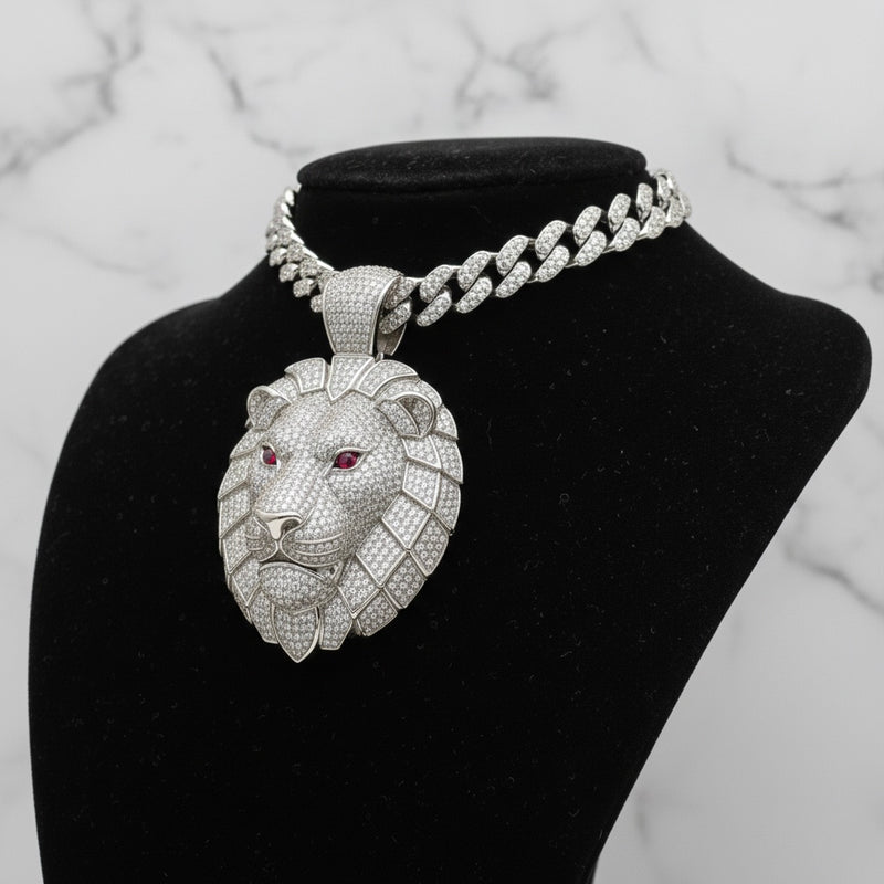 Pendentif lion diamant moissanite - Emirice.com