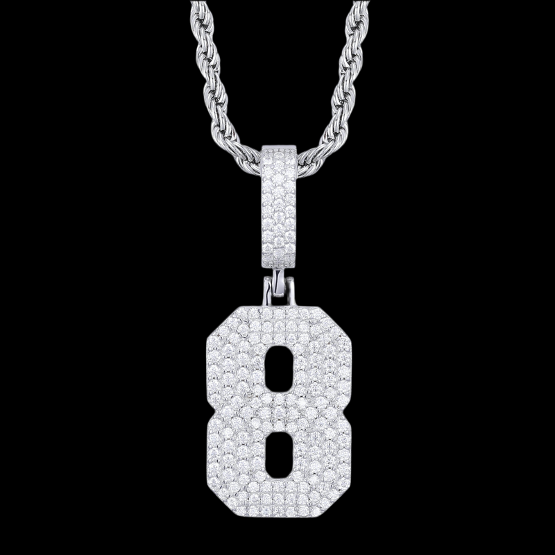 Pendentif chiffre 8 diamant moissanite Bijouterie Bijoux Diamant Emirice.com