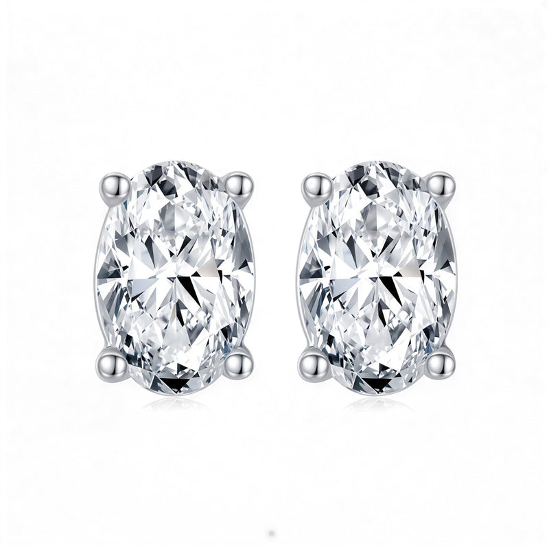 Boucle d'oreille Diamant Ovale femme s925 - Emirice.com