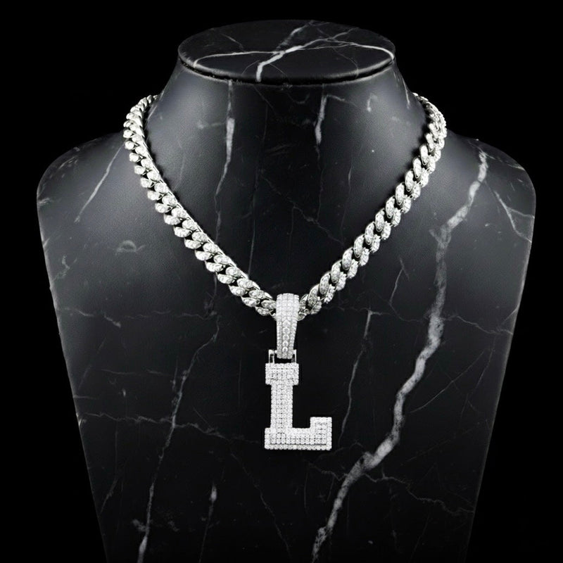 Pendentif lettre L diamant moissanite Bijouterie Bijoux Diamant Emirice.com