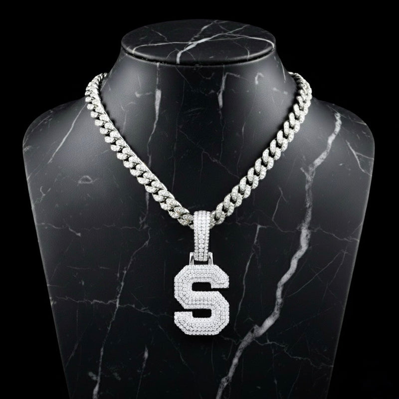 Pendentif lettre S diamant moissanite Bijouterie Bijoux Diamant Emirice.com