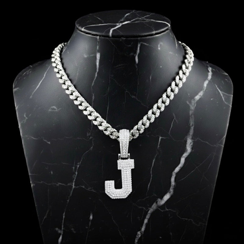 Pendentif lettre J diamant moissanite Bijouterie Bijoux Diamant Emirice.com