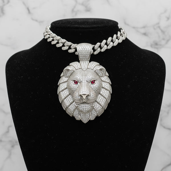 Pendentif lion diamant moissanite - Emirice.com