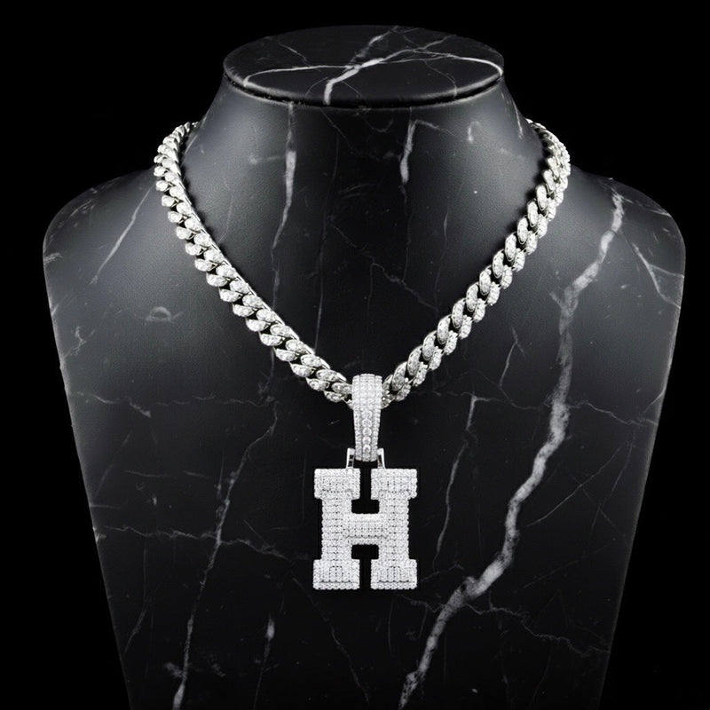 Pendentif lettre H diamant moissanite Bijouterie Bijoux Diamant Emirice.com