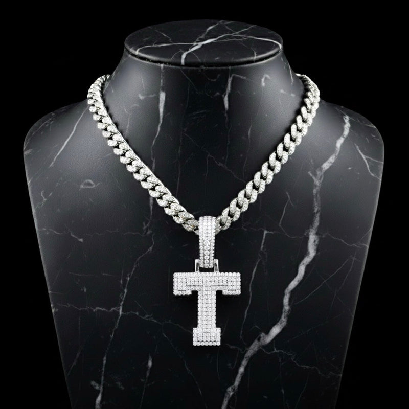 Pendentif lettre T diamant moissanite Bijouterie Bijoux Diamant Emirice.com