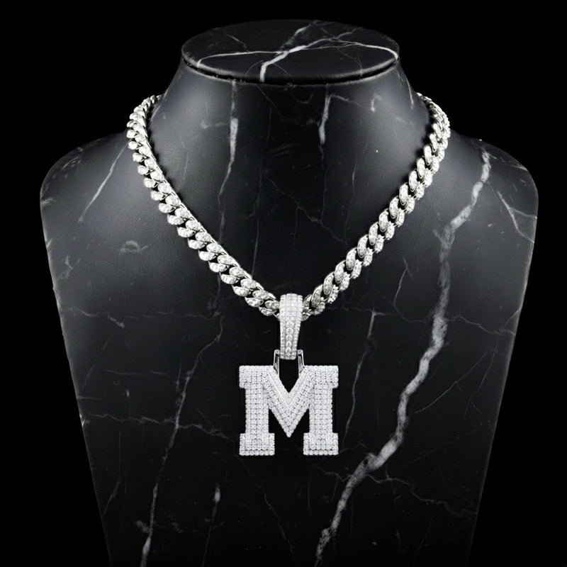 Pendentif lettre M diamant moissanite Bijouterie Bijoux Diamant Emirice.com