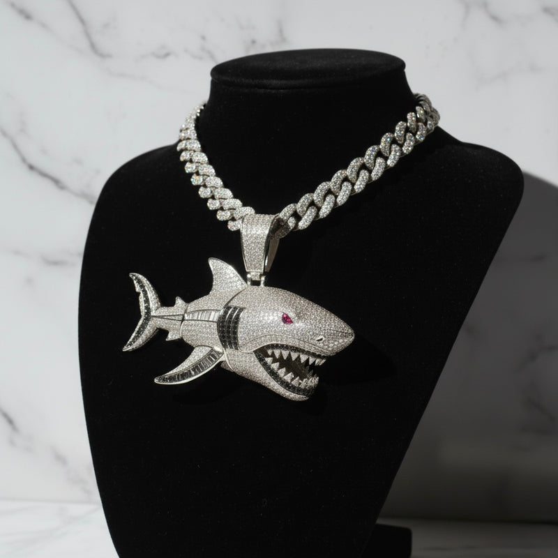 Pendentif requin diamant moissanite - Emirice.com