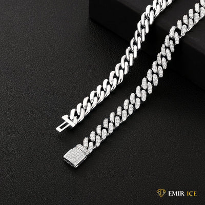 Moissanite cuban chain VVS 8mm Bijouterie Bijoux Diamant Emirice.com