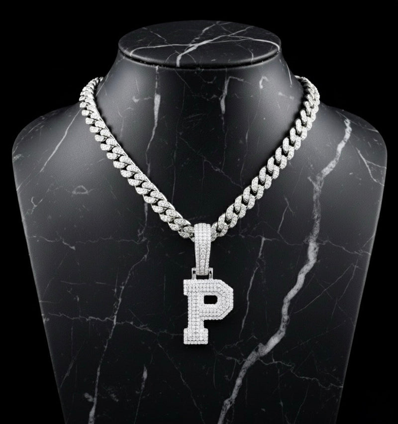 Pendentif lettre P diamant moissanite Bijouterie Bijoux Diamant Emirice.com
