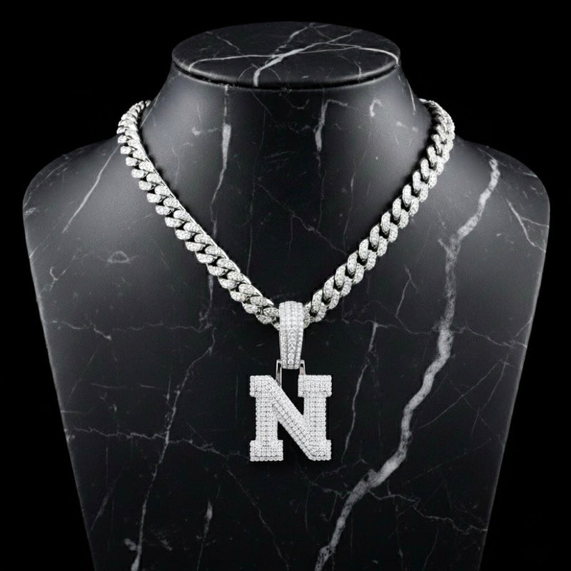 Pendentif lettre N diamant moissanite Bijouterie Bijoux Diamant Emirice.com