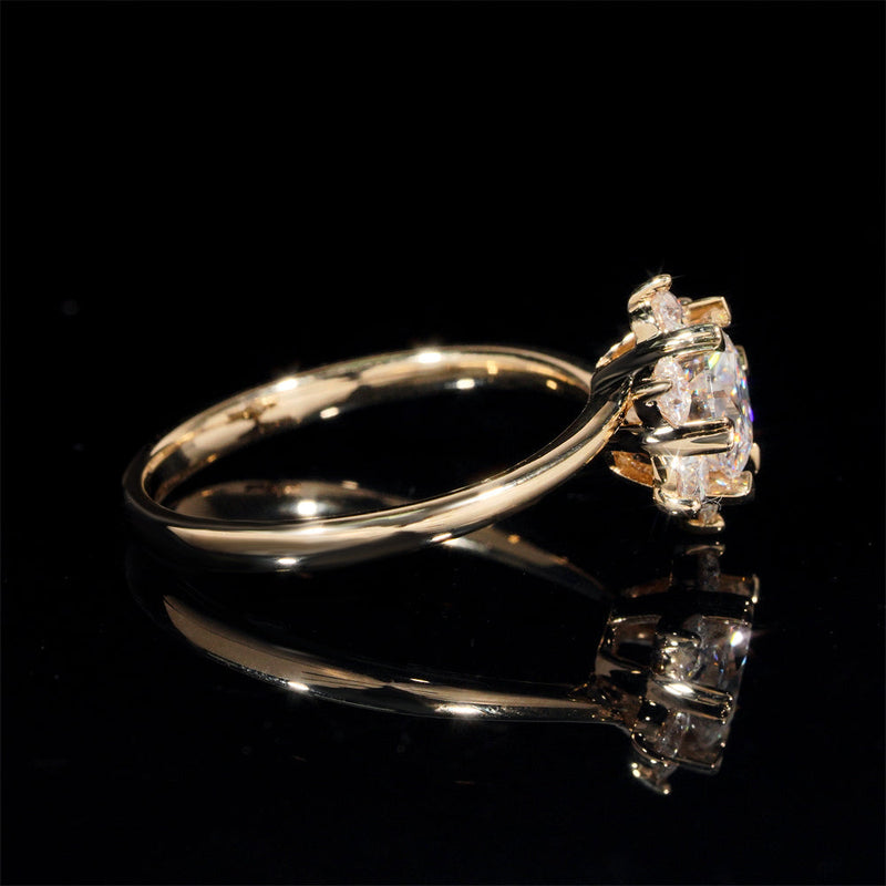 Alliance de mariage fleur diamant naturel 1 CT Bijouterie Bijoux Diamant Emirice.com