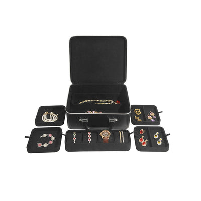 BOITE A BIJOUX CUIR LUXE - NOIR Bijouterie Bijoux Diamant Emirice.com