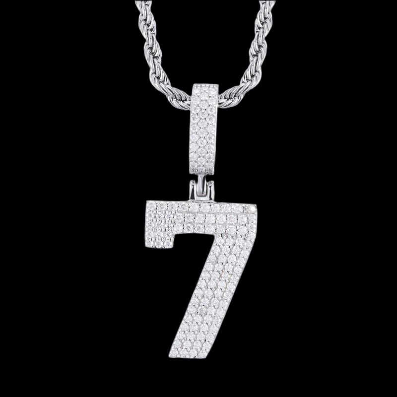 Pendentif chiffre 7 diamant moissanite Bijouterie Bijoux Diamant Emirice.com