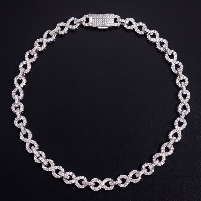 Chaîne Infinity 10 mm diamant naturel Femme - portée par une femme - Emir ICE