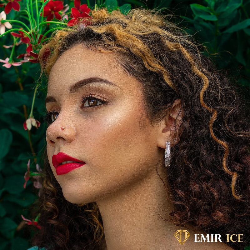 BOUCLE D'OREILLE "EMIR MARBELLA" | OR BLANC - Emirice.com