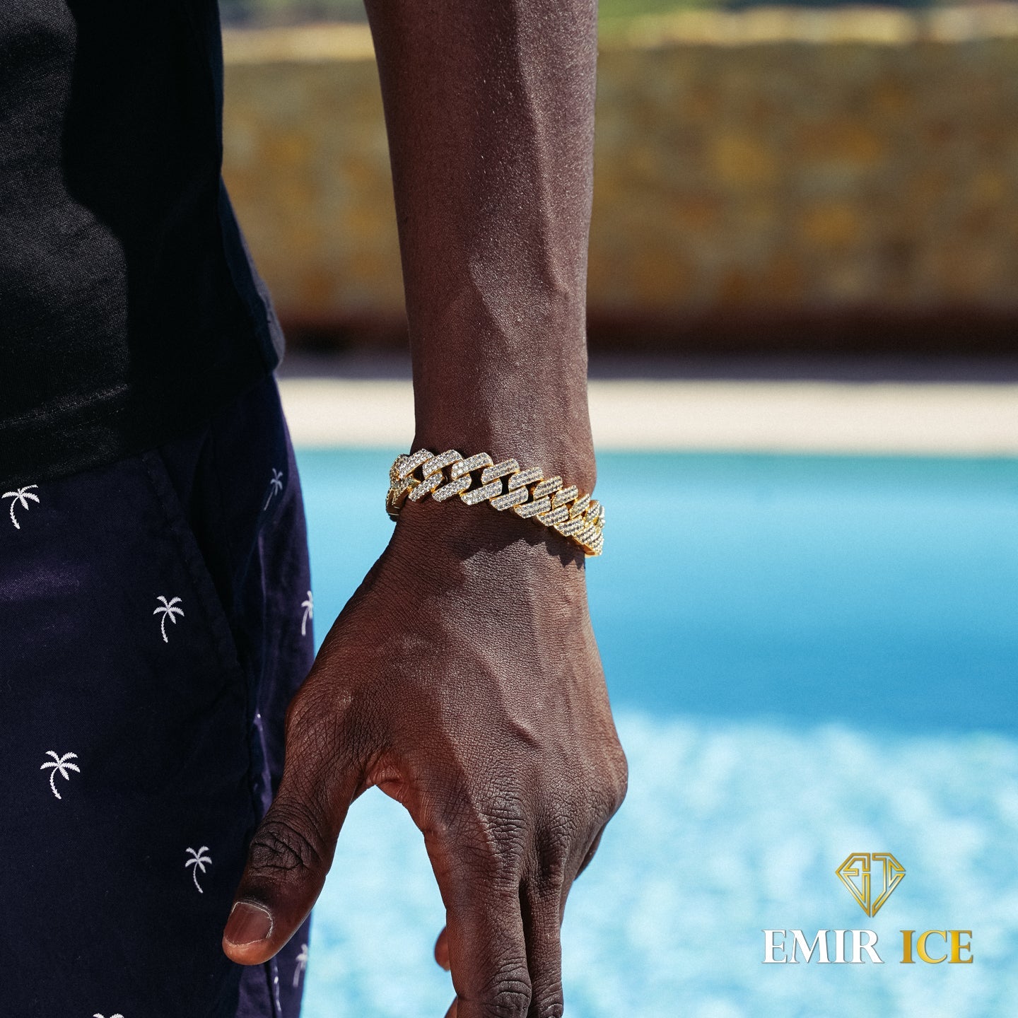 BRACELET PRONG CUBAN LINK OR JAUNE - 14MM Bijouterie Bijoux Diamant Emirice.com
