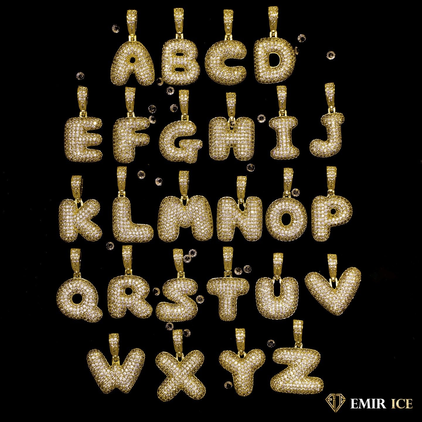 COLLIER PENDENTIF INITIALE BUBBLE - Emirice.com
