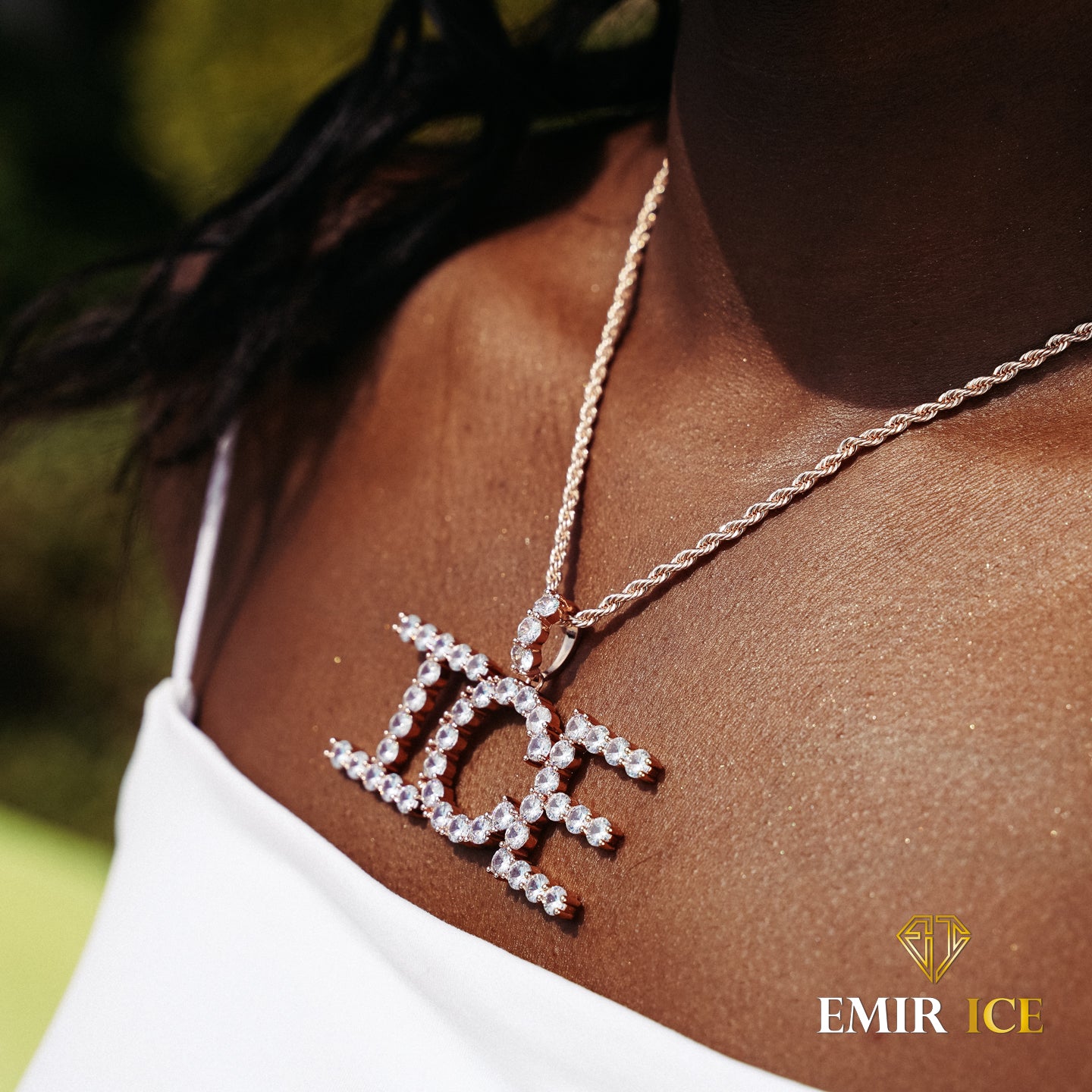 COLLIER LETTRE DIAMANT PERSONNALISÉ FEMME OR ROSE Bijouterie Bijoux Diamant Emirice.com