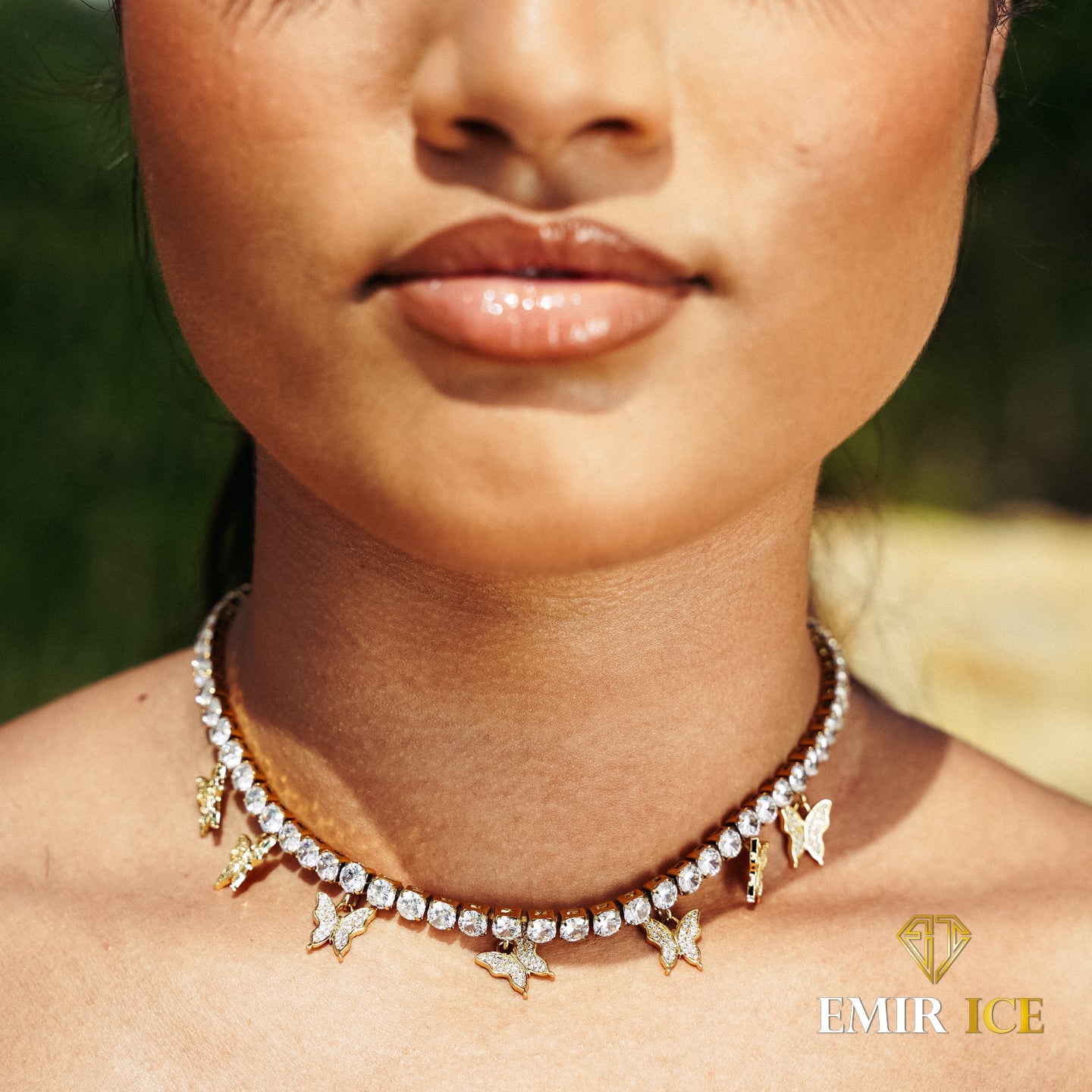 COLLIER PAPILLON DIAMANT TENNIS FEMME OR JAUNE Bijouterie Bijoux Diamant Emirice.com