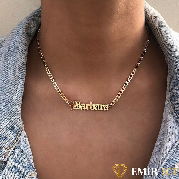 COLLIER LETTRE ECRITURE ANCIEN ANGLAIS - Emirice.com