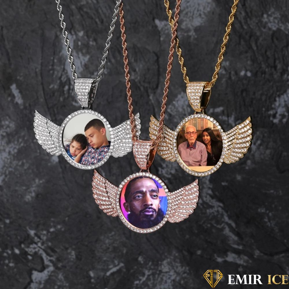 COLLIER PENDENTIF PORTE-PHOTO AILES D'ANGES V1 Bijouterie Bijoux Diamant Emirice.com