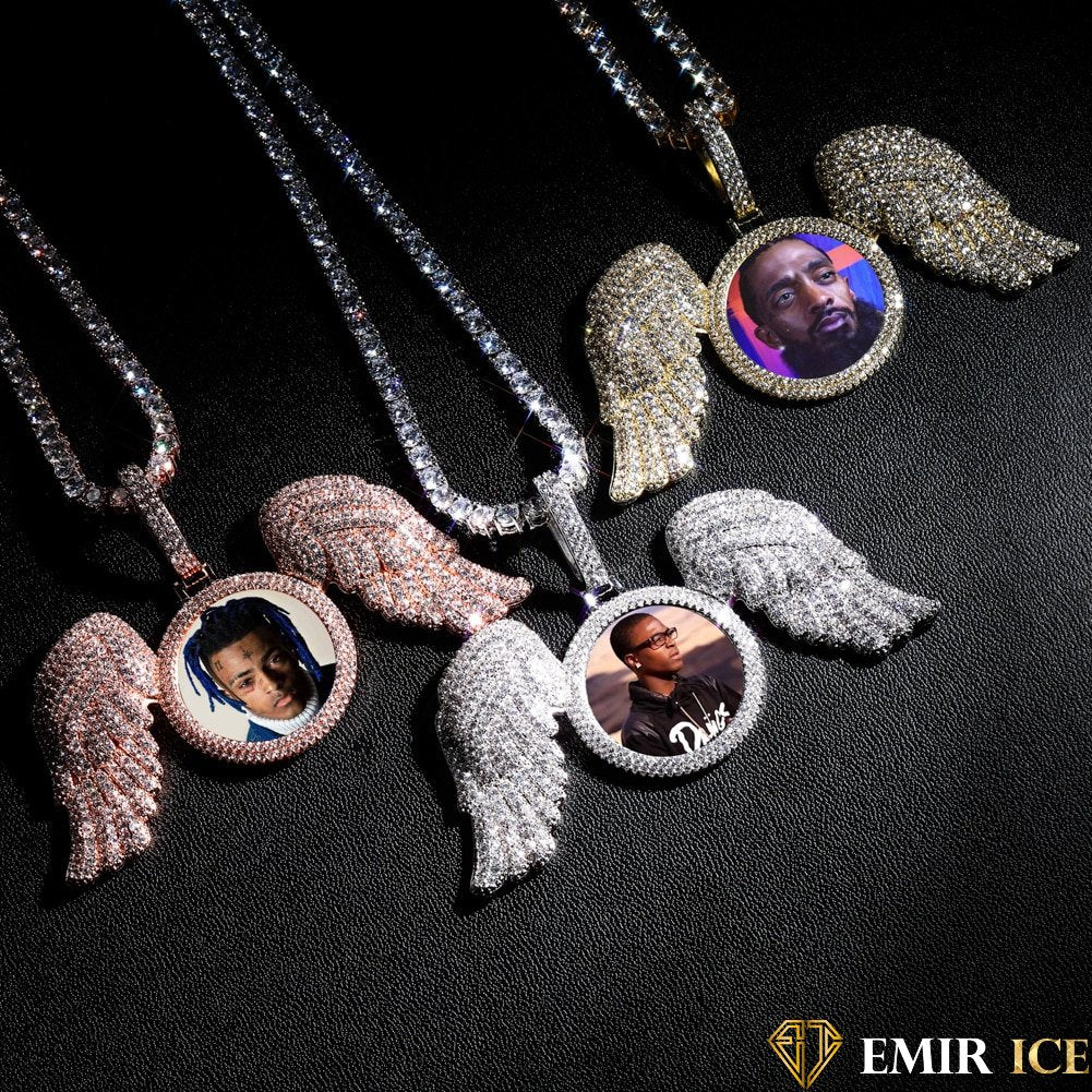 COLLIER PENDENTIF PORTE-PHOTO AILES D'ANGES V2 Bijouterie Bijoux Diamant Emirice.com