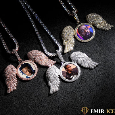 COLLIER PENDENTIF PORTE-PHOTO AILES D'ANGES V2 Bijouterie Bijoux Diamant Emirice.com