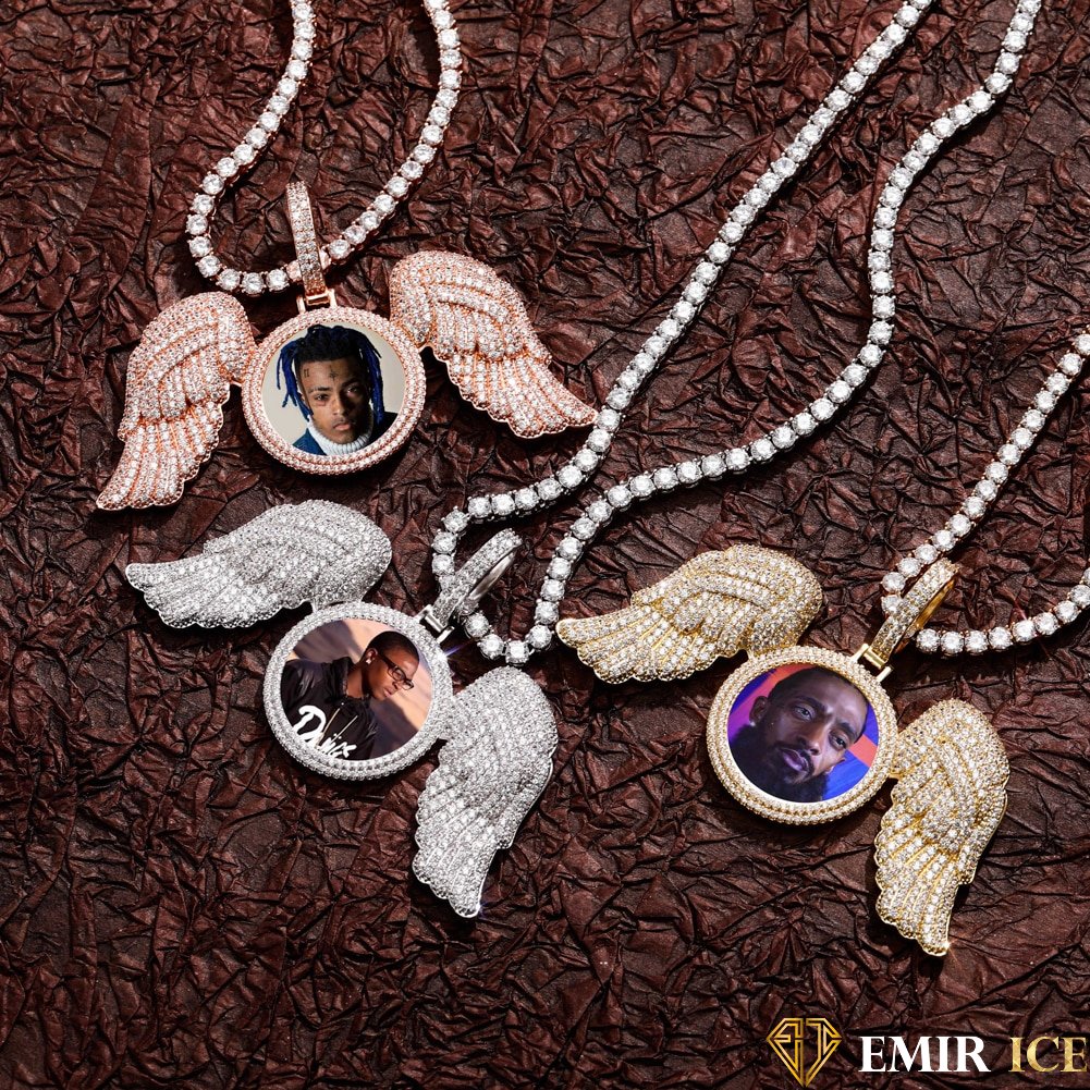 COLLIER PENDENTIF PORTE-PHOTO AILES D'ANGES V2 Bijouterie Bijoux Diamant Emirice.com