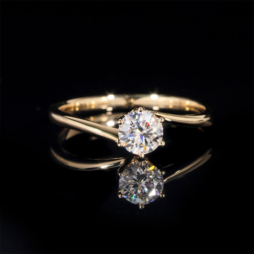 Bague de fiançailles femme solitaire en diamant naturel 1 carat