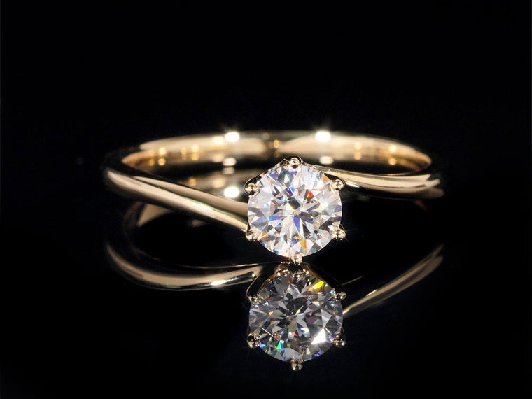 Bague de fiançailles femme solitaire en diamant naturel 1 carat