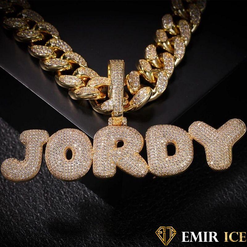 Collier prénom personnalisé en diamant plaqué or