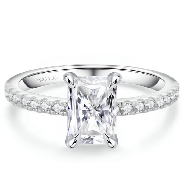 Bague Radiant Cut Moissanite Ring S925 - Emirice.com