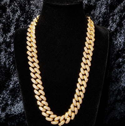 CHAINE CUBAINE- 18MM OR JAUNE Bijouterie Bijoux Diamant Emirice.com