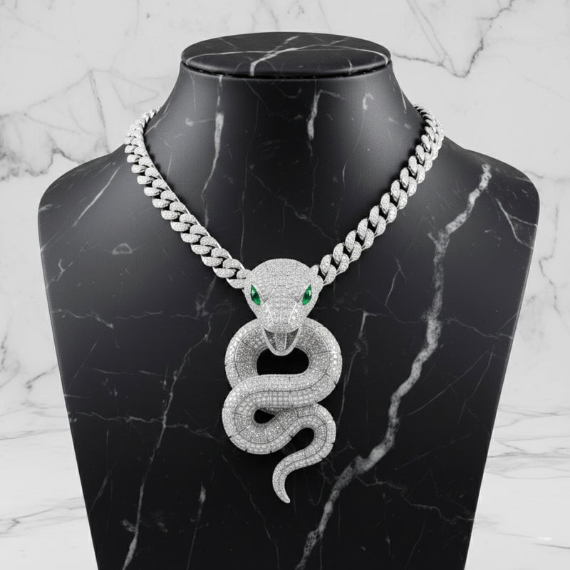 Pendentif serpent diamant moissanite - Emirice.com