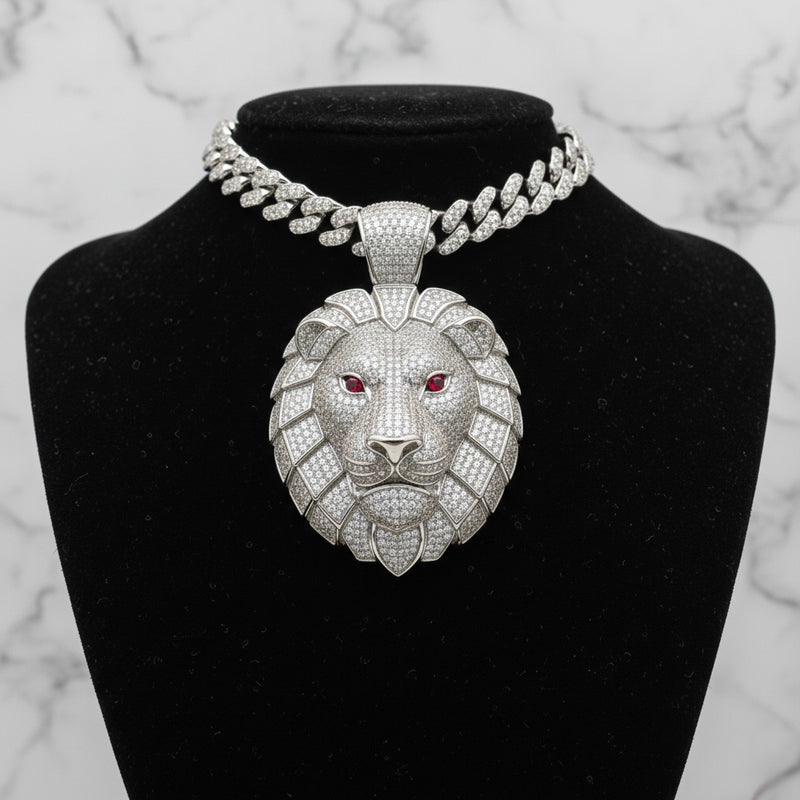 Pendentif lion diamant moissanite - Emirice.com