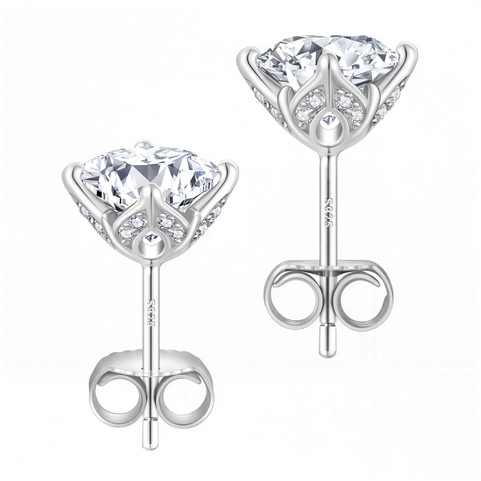 Boucle d'oreille Diamant Lily Stud earrings or blanc
