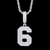 Pendentif chiffre 6 diamant moissanite