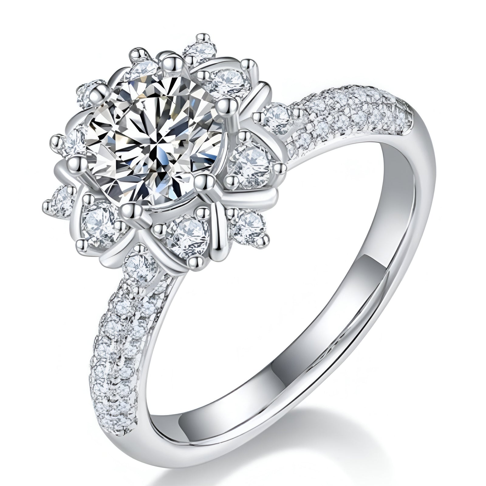 Bague Flower Moissanite Ring S925