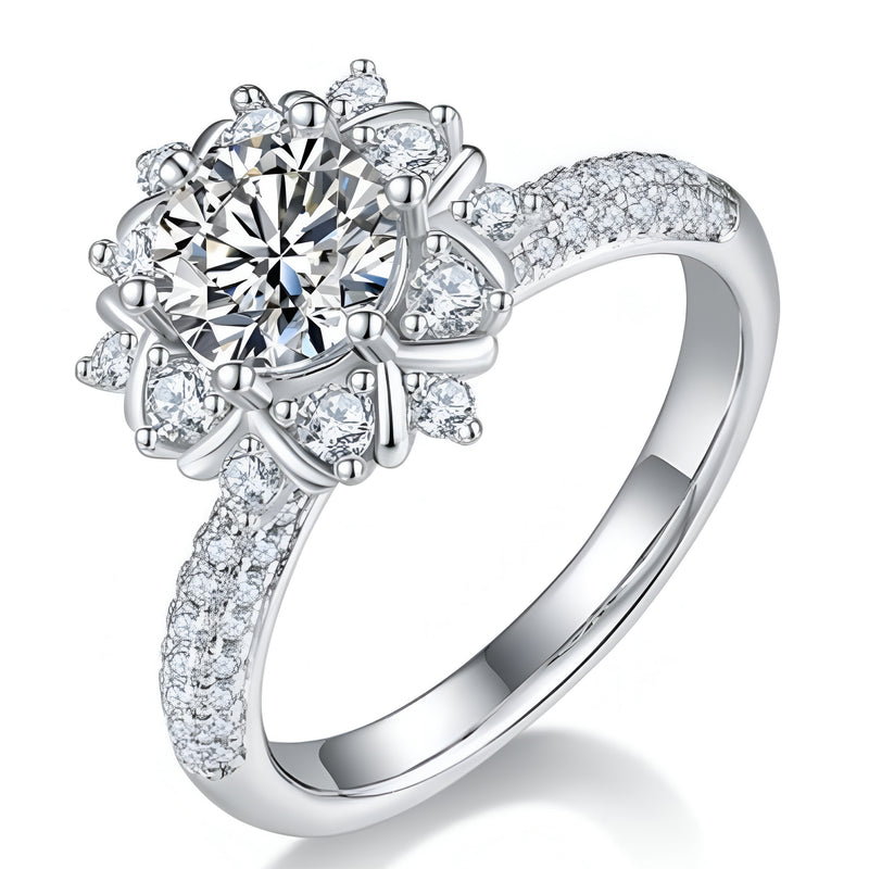 Bague Flower Moissanite Ring S925