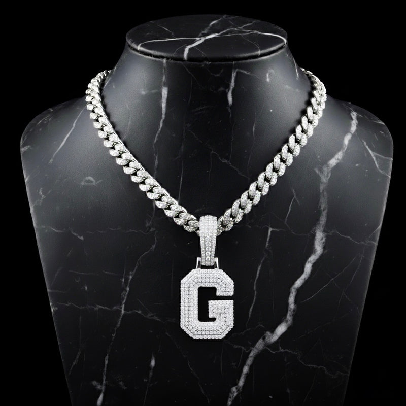 Pendentif lettre G diamant moissanite
