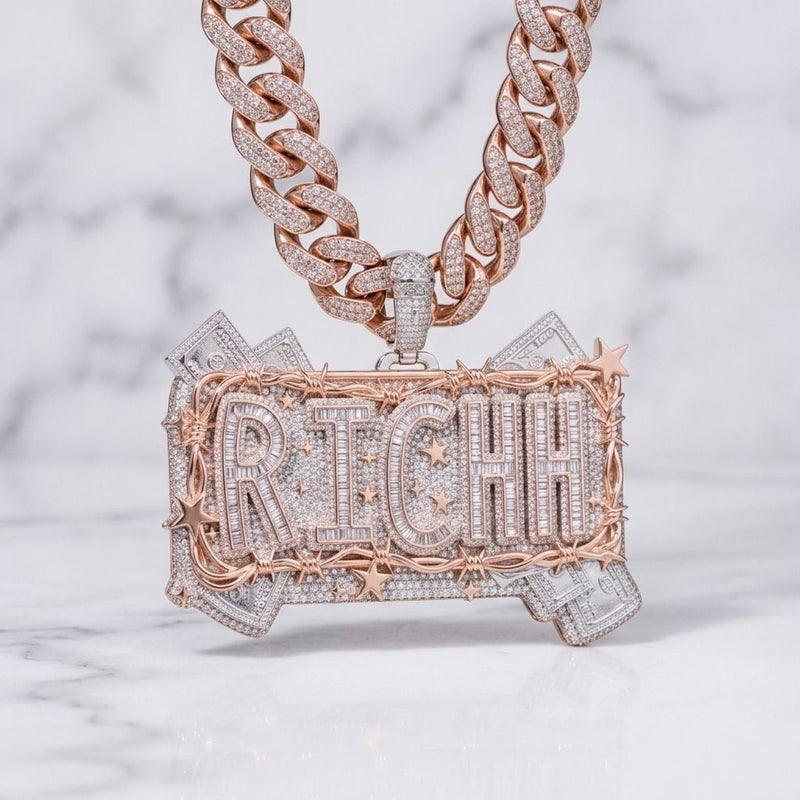 Création sur mesure  Alcapone chaîne + Pendentif Bijouterie Bijoux Diamant Emirice.com