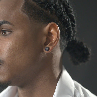 Boucle d'oreille puce diamant noir intense - Emirice.com