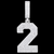 Pendentif chiffre 2 diamant moissanite