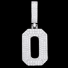 Pendentif chiffre 0 diamant moissanite