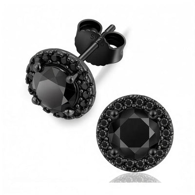 Boucle d'oreille puce diamant noir intense - Emirice.com