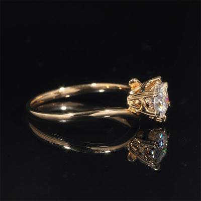 Alliance de fiancailles solitaire diamant naturel 1CT