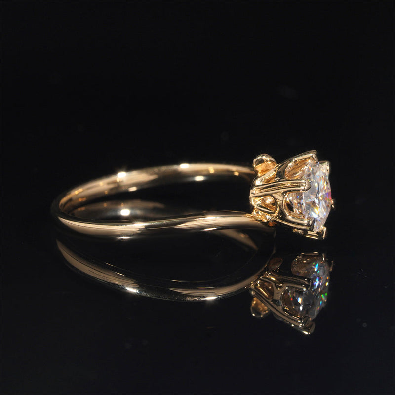 Alliance de fiancailles solitaire diamant laboratoire 1CT