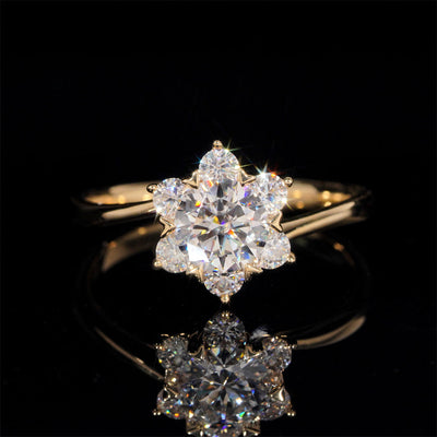 Alliance de mariage fleur diamant laboratoire 1 CT