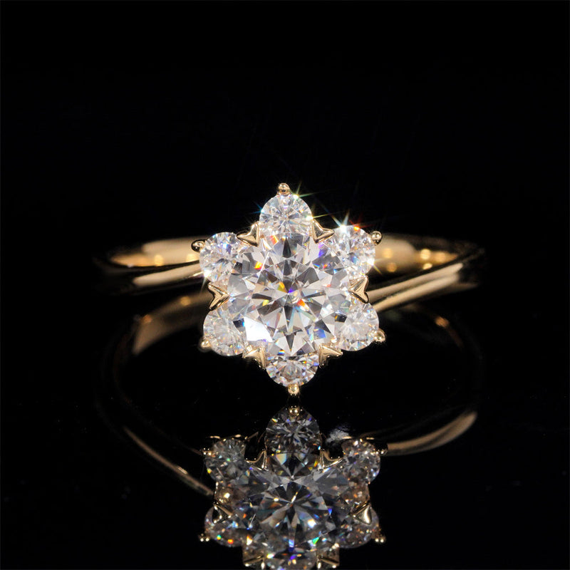 Alliance de mariage fleur diamant naturel 1 CT Bijouterie Bijoux Diamant Emirice.com
