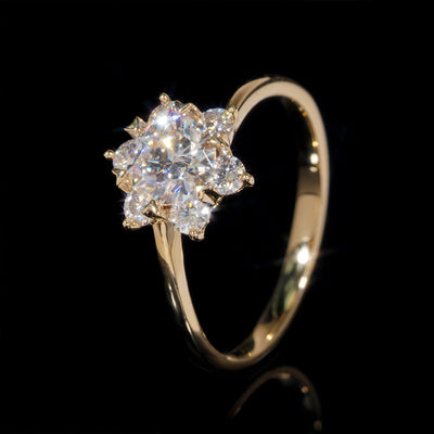 Alliance de mariage fleur diamant laboratoire 1 CT